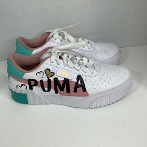 Puma Cali Novelty Jr Shies White & Blue Size 5.5C